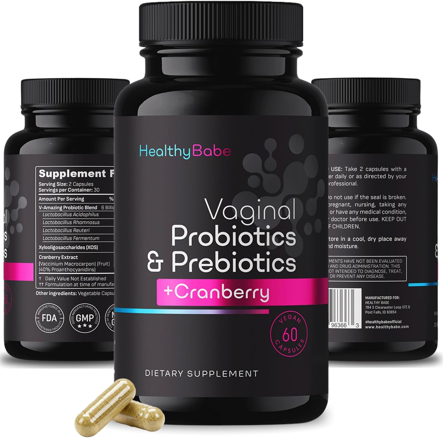 Healthy Babe Vaginal Probiotics for Women + Prebiotics & Cranberry Pills, pH Balance, Healthy Odor, Yeast, Immune Support, Positive Microbiome Health, Women’s Acidophilus Probiotic, 60 Vegan Capsules Healthy Babe Vaginal Probiotics for Women + Prebiotics & Cranberry Pills, pH Balance, Healthy Odor, Yeast, Immune Support, Positive Microbiome Health, Women’s Acidophilus Probiotic, 60 Vegan Capsules