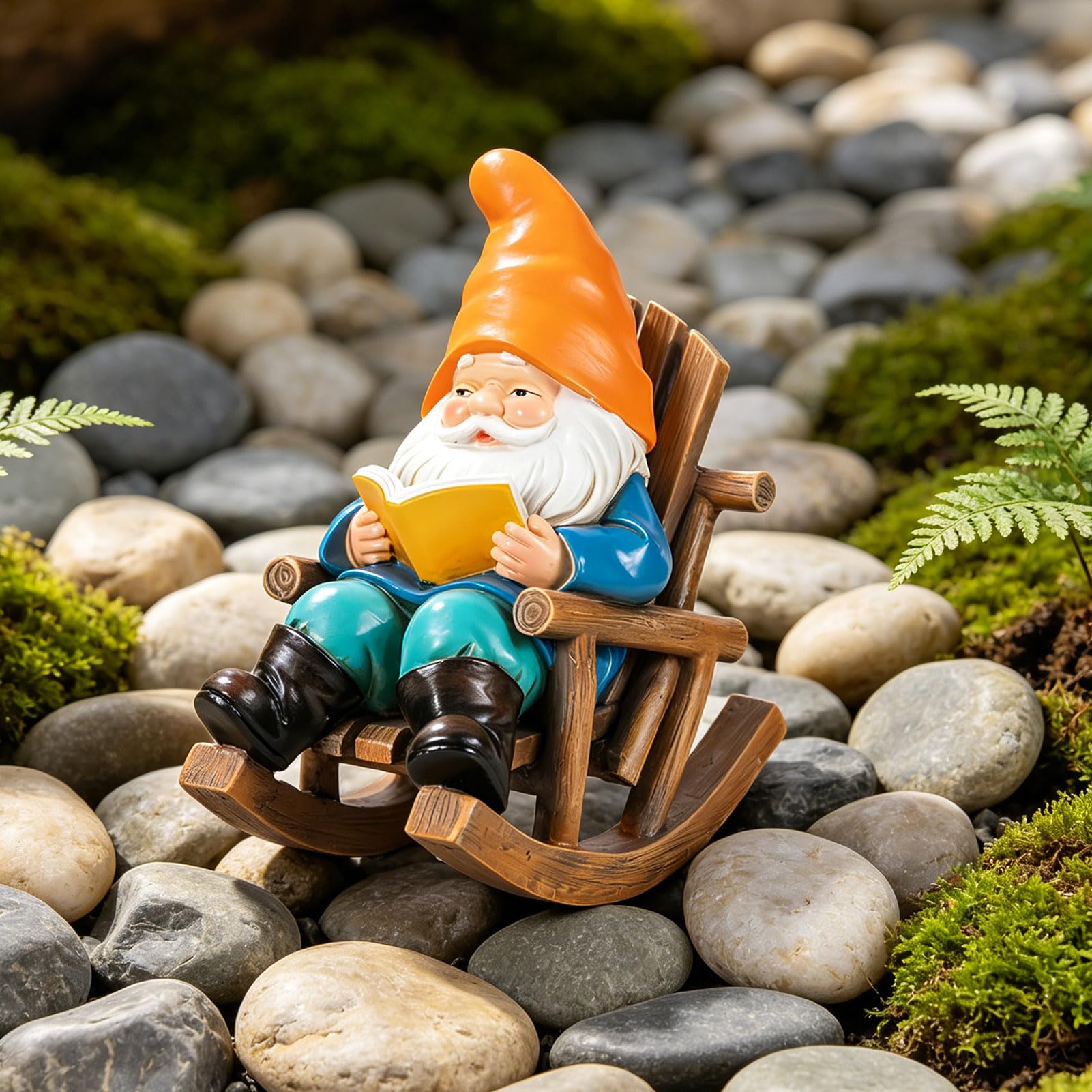Gartenzwerge Gartendeko für Außen, Gartenfiguren für Draußen Wetterfest, Kunstharz Gartenzwerg Lustig, Harz Deko Lektüre Zwerg Figuren für Außen Innen, Tischschmuck Geschenk für Männer (2 Stück)