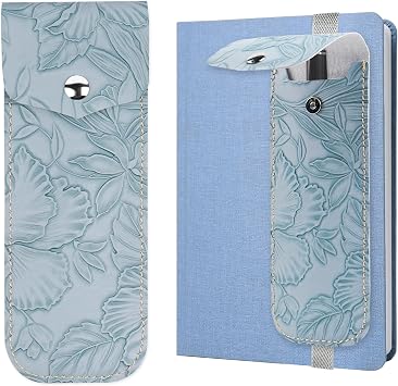 Adjustable Elastic Band Pen Holder for Notebooks, Pen Sleeve Pouch for Journals, Pencil Holder, Bible Planner Accessories, Cute Pencil Case1-Light Blue