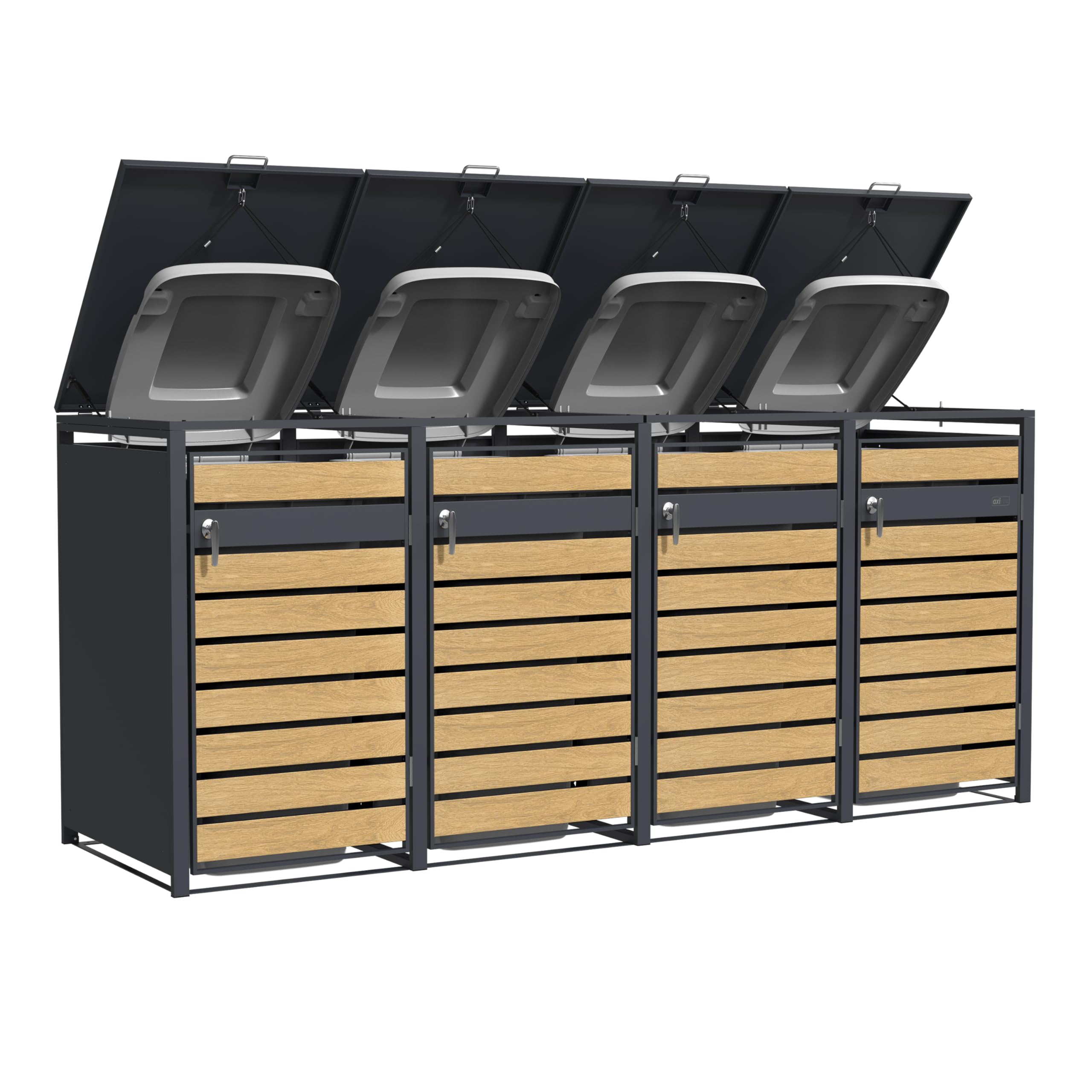 Roestvrijstalen afvalcontainerbox met plantenbak voor 3 ton 240 l