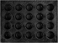 Vista 15 de FUNSHOWCASE Pan redondo bandeja perforada panadería moldes de silicona 24 mini disco cónico bollo malla hornear hoja