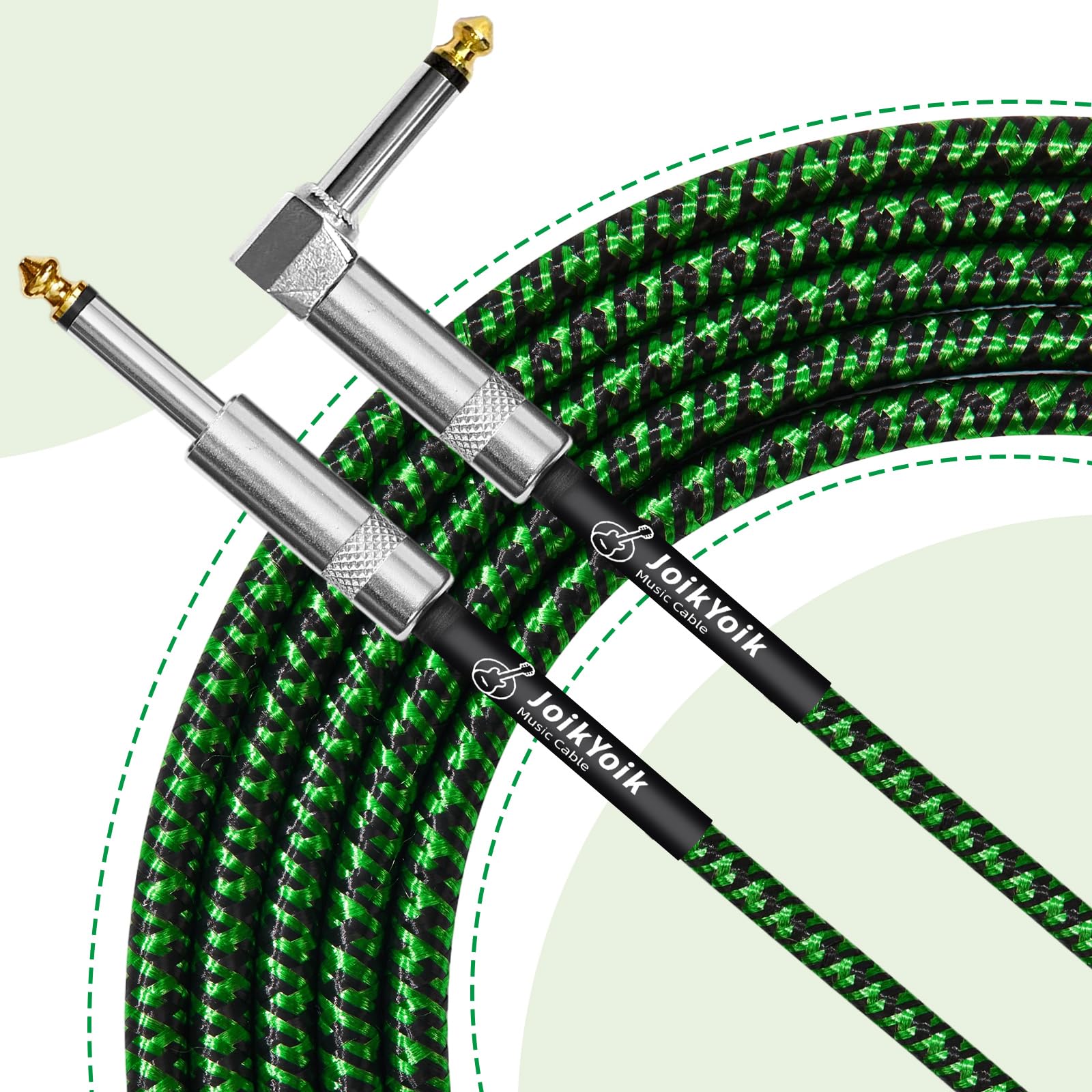 Câble d'instrument (6,35 mm coudé/droit, vert, 6 m)