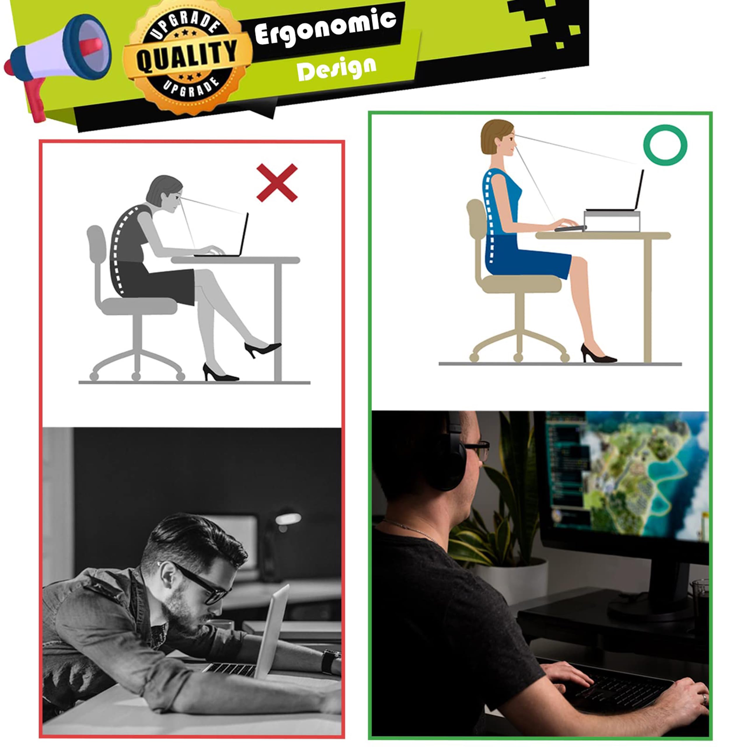 ETHU Supporto per doppio monitor, altezza dello schermo regolabile per 2 monitor, supporto per monitor regolabile con cassetto e supporto per telefono, aumento della lunghezza e dell'angolo