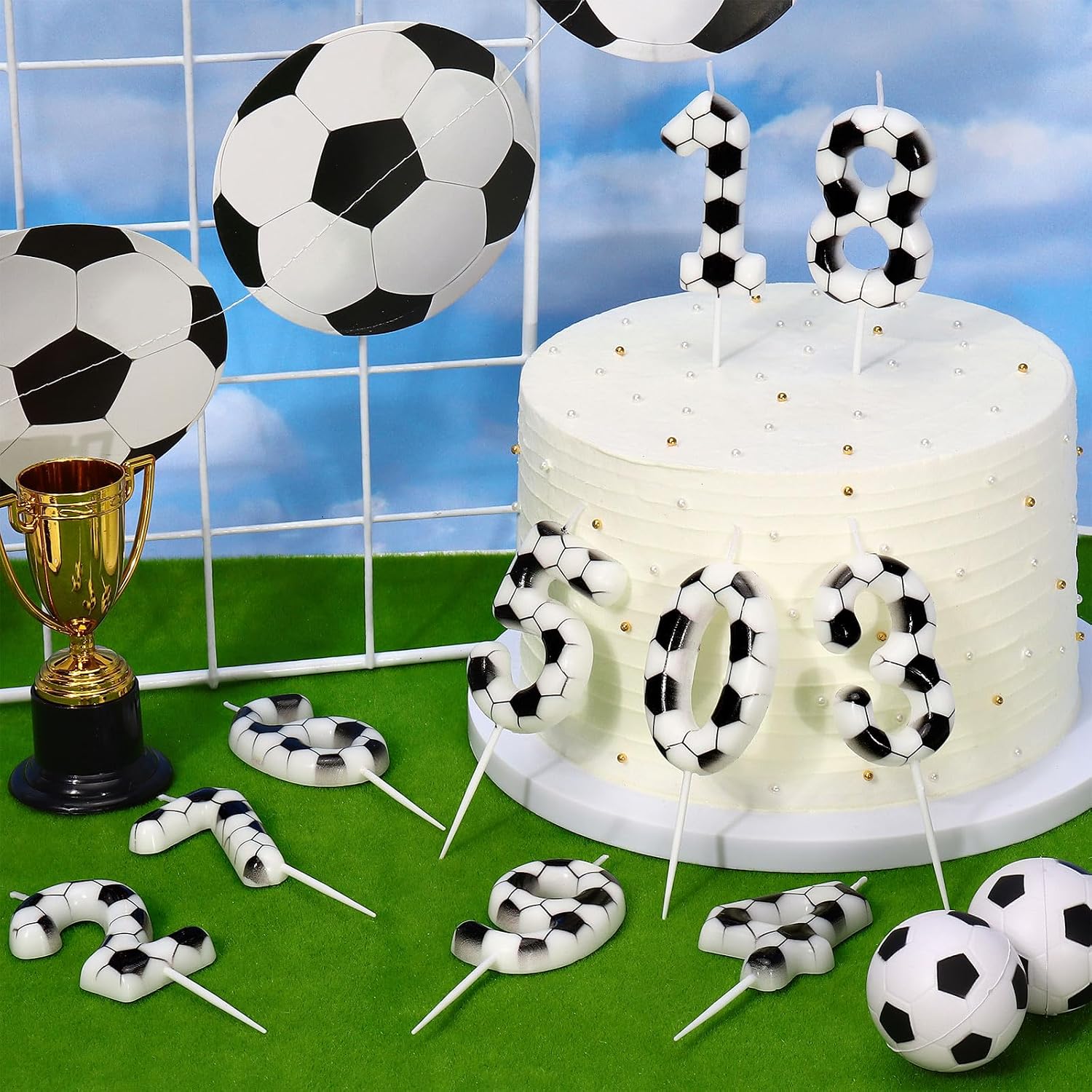 Soccer Number 8 Birthday Candle, 8th Birthday Candle Sport-Theme Cake Topper, Soccer Theme Party Decorations for Boys Girls, Party Supplies Birthday Gifts