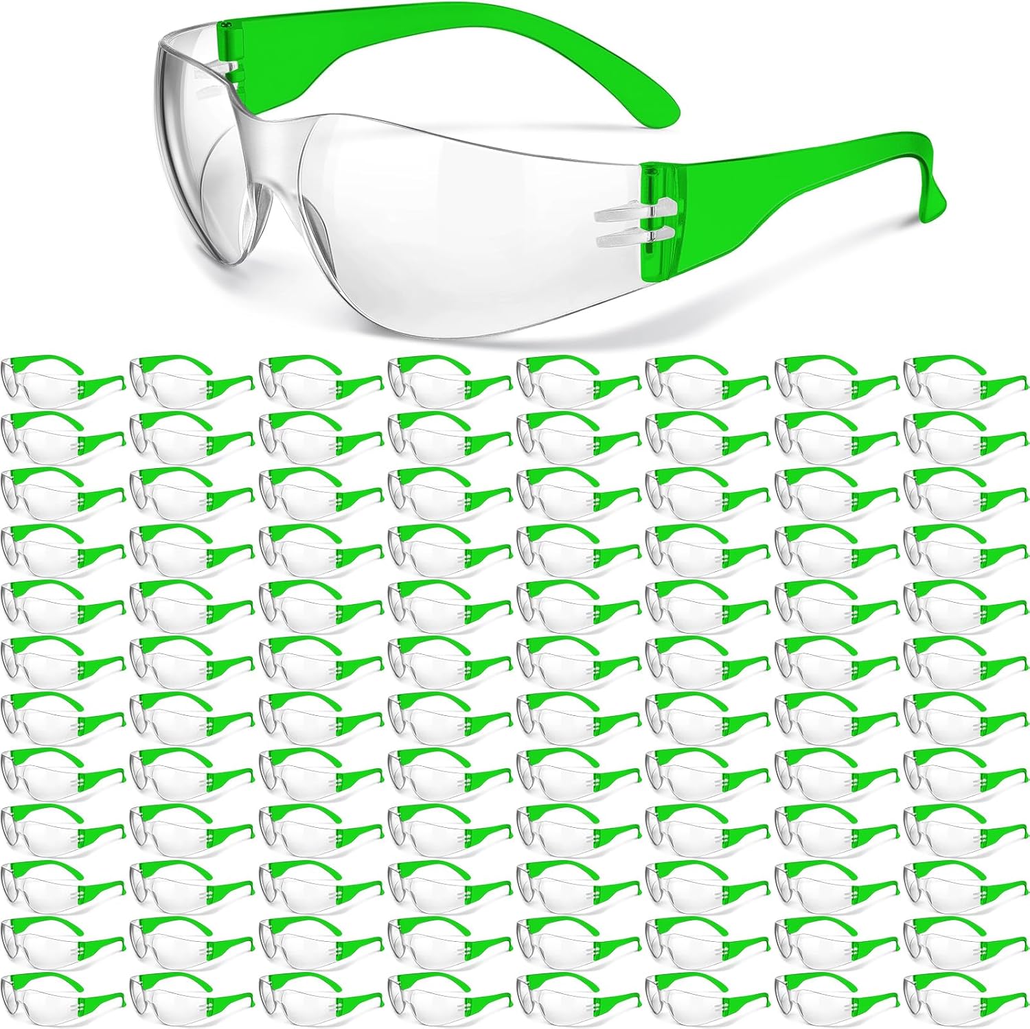 Yunsailing 100 Pack Bulk Safety Glasses Eye Protection Goggles Protective Eyewear for Lab Construction Site Workshop Group