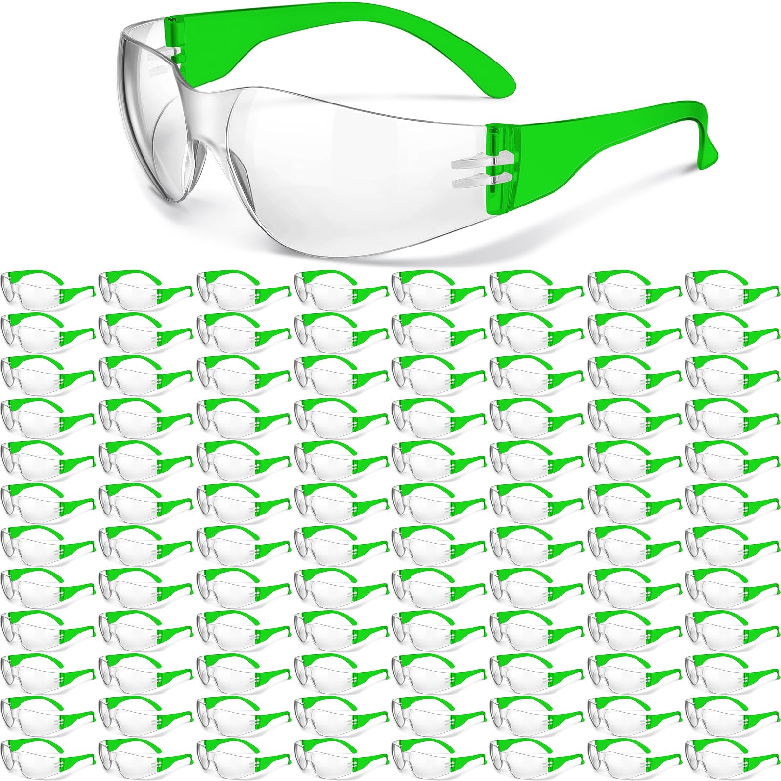 Yunsailing 100 Pack Bulk Safety Glasses Eye Protection Goggles Protective Eyewear for Lab Construction Site Workshop Group