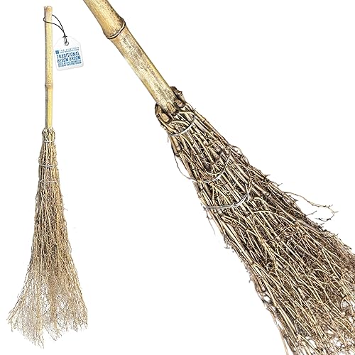 Witches Outdoor Broom 120cm - Besom Garden Broom with Twigs,