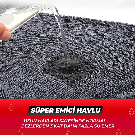 WONKEY - Professional Car Wash Drying Towel, Extra Absorbent Car Wash Cloth, Luxury Car Drying Towel 50x70 cm