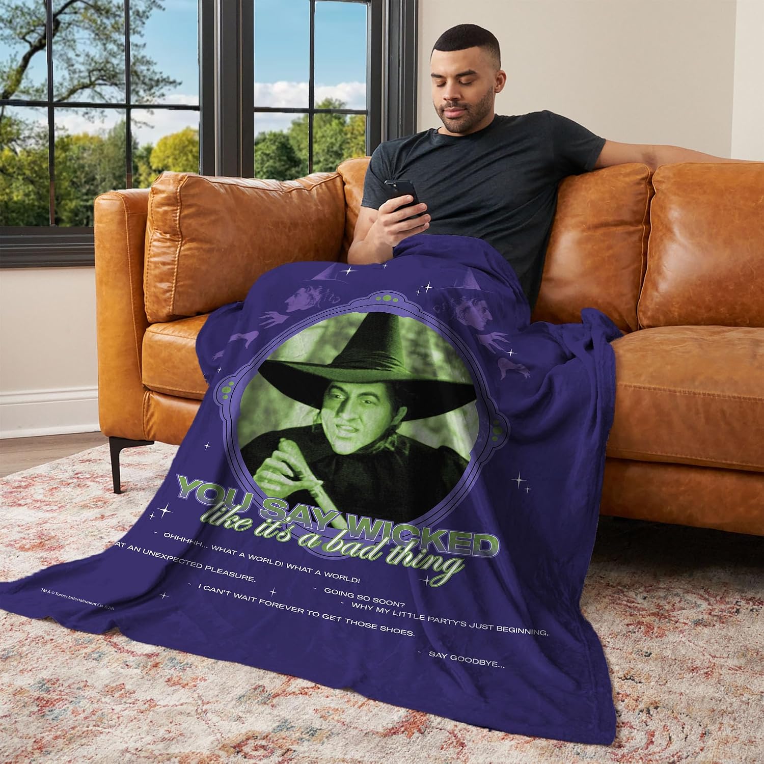 NORTHWEST Warner Bros. The Wizard of Oz, Wicked Bad, Silk Touch Throw Blanket 50 x 60 Inches