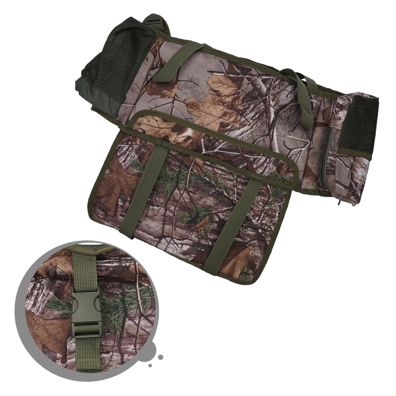 Caja de Asiento de Pesca Bolsa, Pesca Mochila con 3 Espacios para Jugar, para Pesca, Senderismo, Picnic, Senderismo, 39 x 34 x 19 cm, Camouflage, Moderno
