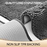 Amyracel Bathroom Rug Mat 36"x48", Thick Soft Quick Dry Absorbent Chenille Bath Rug, Rubber Back Non Slip Machine Washable Bath Mat for Bathroom Shower Tub Floor
