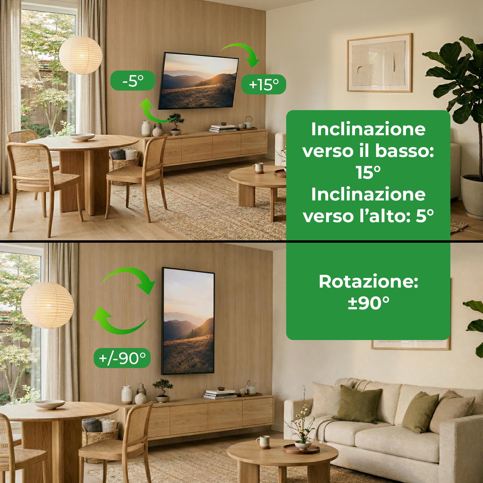 TiTon Flex 80 cm Supporto TV Parete per 27–85 Pollici – Braccio TV Estensibile fino a 80 cm, Girevole, Inclinabile e Rotazione, Portata 60 kg, VESA fino a 400x400 mm, Gestione Cavi Integrata