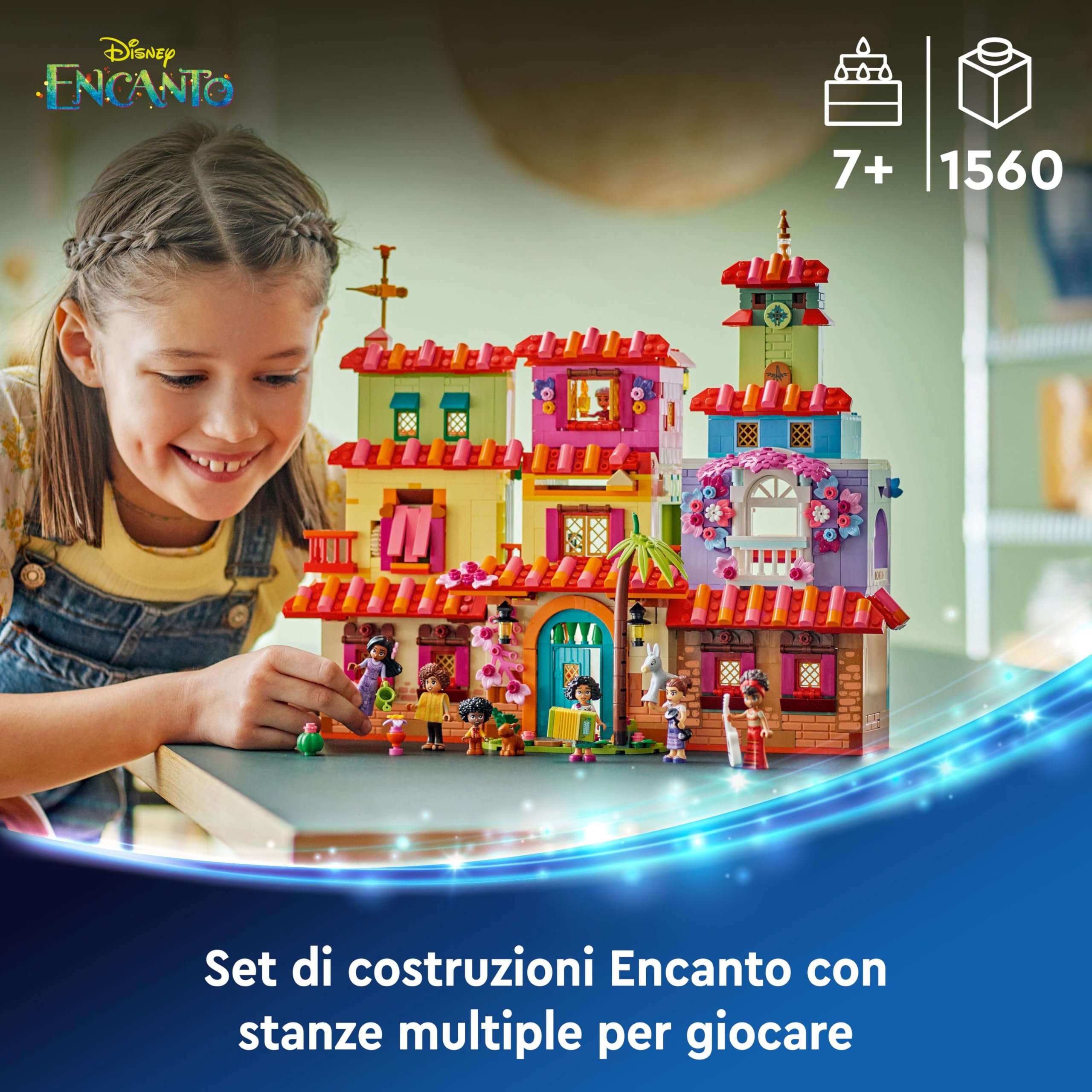 LEGO ǀ Disney La Magica Casa dei Madrigal, Casa di Encanto Giocattolo da Costruire, Giochi di Fantasia per Bambine e Bambini da 7 Anni con 7 Personaggi tra cui Mirabel e 2 Animali, Idea Regalo 43245
