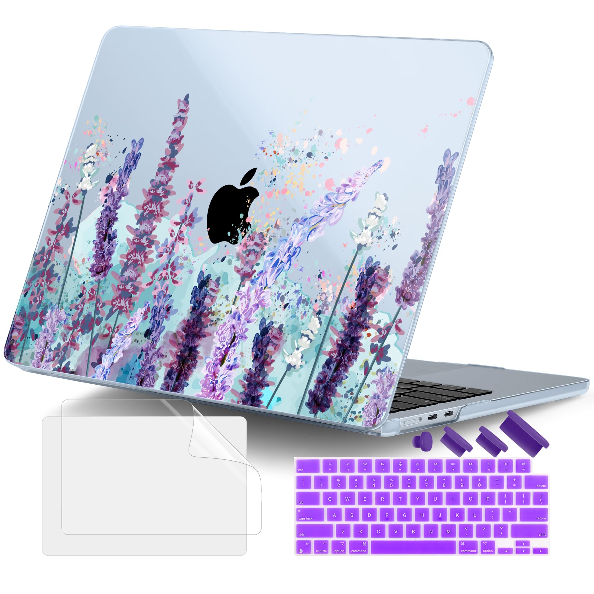 DONGKE for M4 MacBook Air 13.6 Inch Case 2025 2024 2023 2022 Model A3240 A3113 A2681 M3 M2 Chip, Plastic Hard Shell Case Cover with Touch ID for