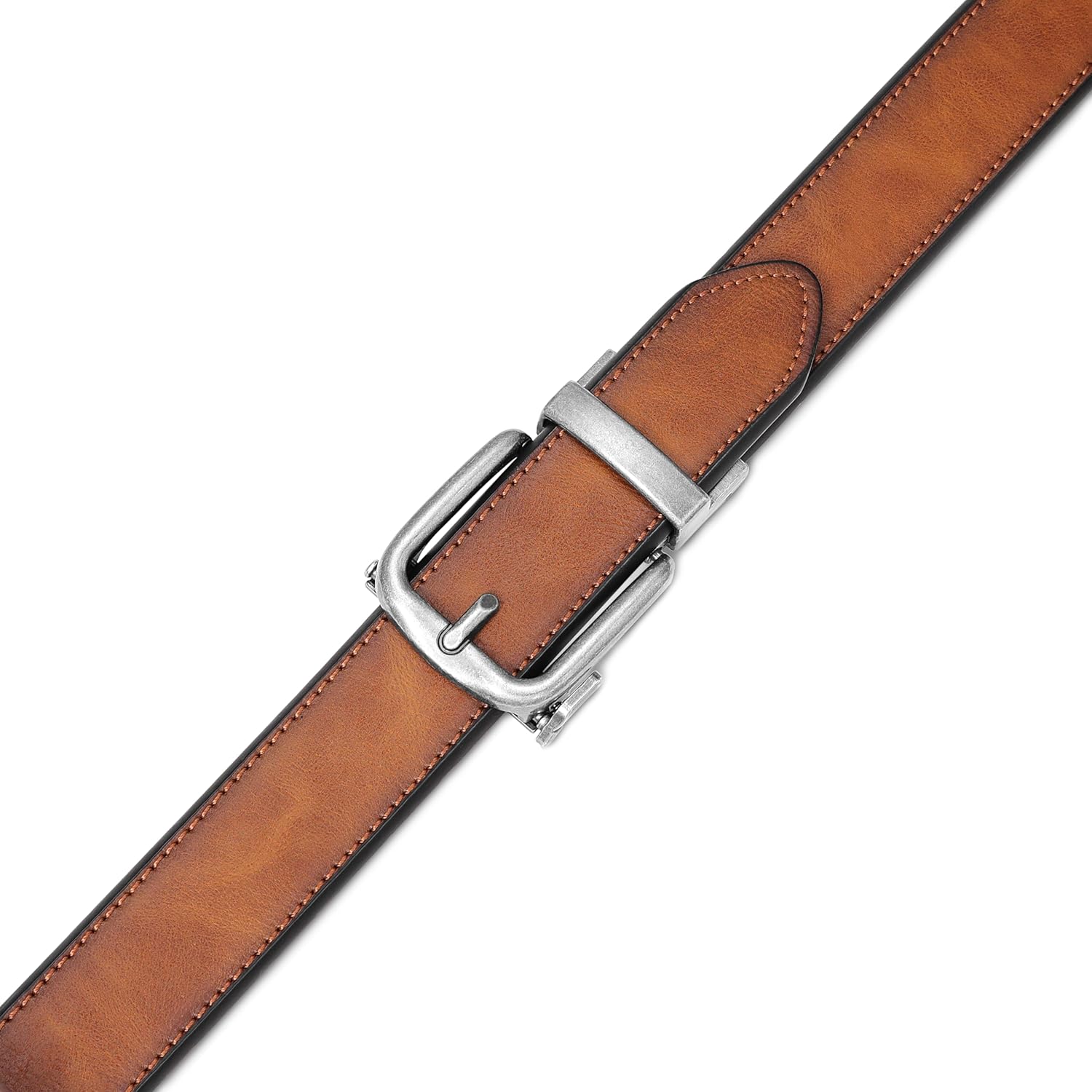 MILORDE Men's Ratchet Leather Belt for Casual Golf Dress Pants Shirts, Adjustable Fit, Comfortable and Easy To Use （35mm） - Image 3