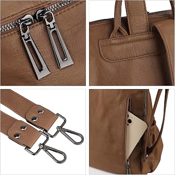 Uromee Travel Backpack Purse Women Vegan Leather Tassel Shoulder Bag