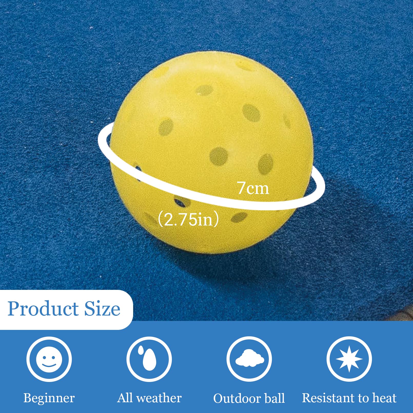 Dinikally Personalized Pickleball - Customized Message, Colorful Selection, Gift for Pickball Lovers