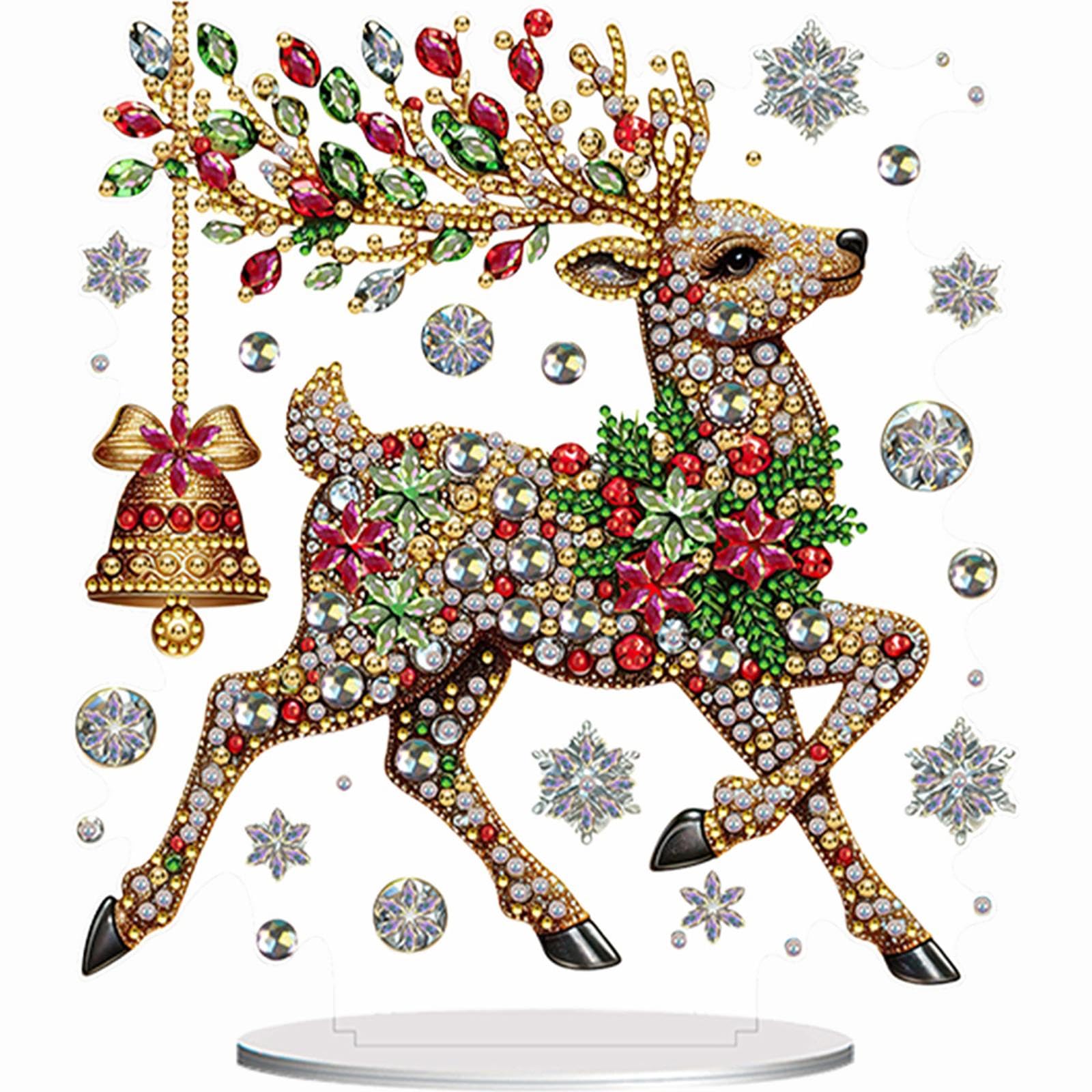 KOBONA Acrylic Special Shaped Winter Animal Diamond Painting Desktop Ornaments Kit 5D DIY Diamond Art Tabletop Decorations for Table Decoration (LB219)