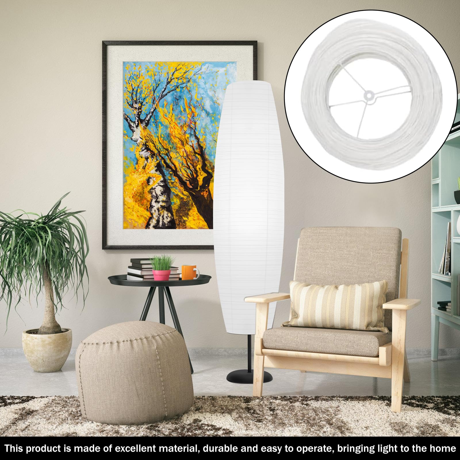 Paralume da terra da 110 cm in carta: lampade da terra in stile nordico, copertura per luce, paralume in carta, paralume da terra, sostitutivo per soggiorno, camera da letto