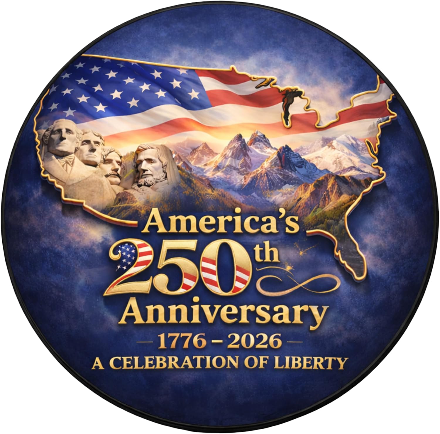 ThangPham Shop America’s 250th Anniversary Spare Tire Cover with/Without Backup Camera Hole, 1776–2026 Patriotic Wheel Cover