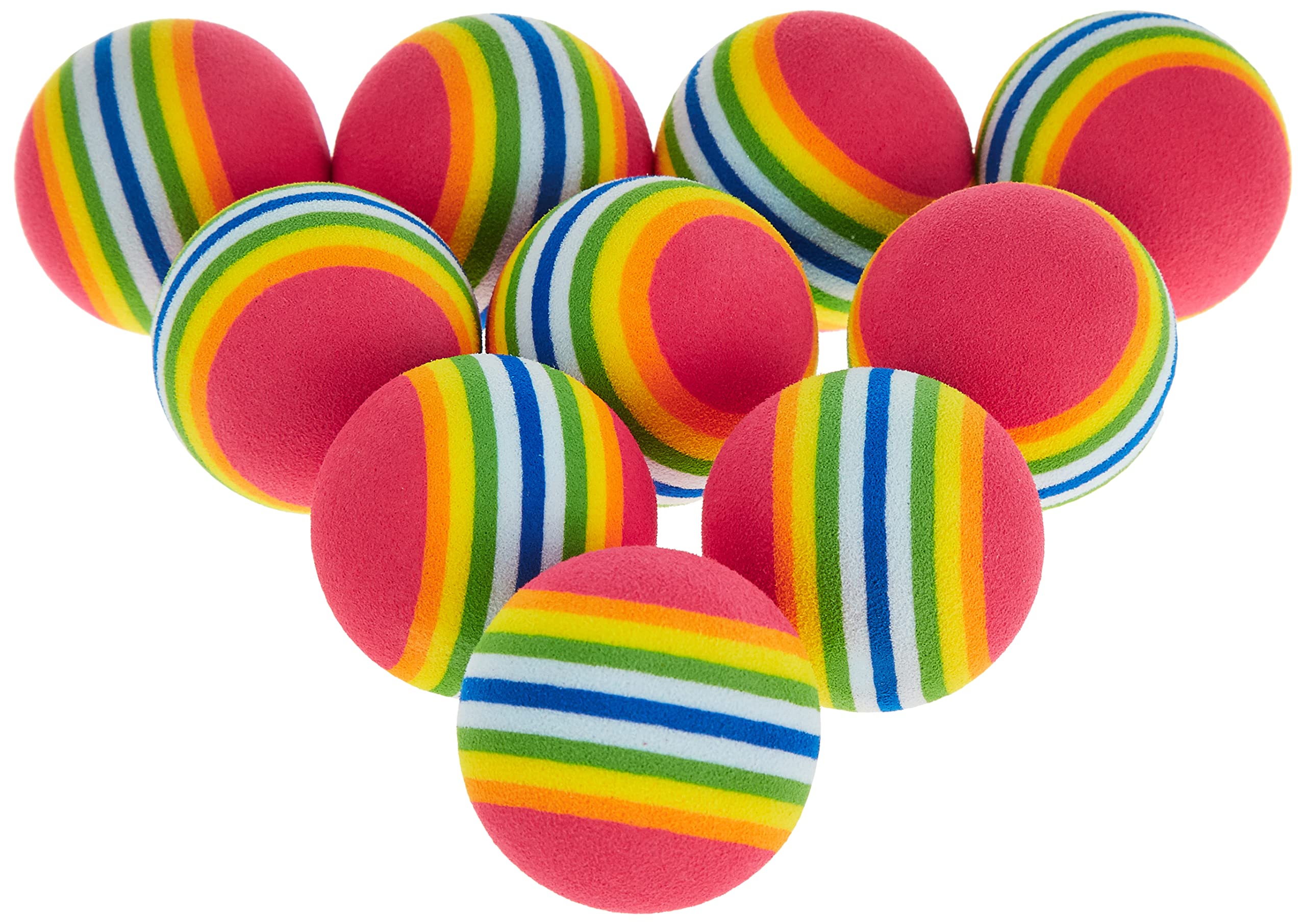 Mumoo Bear 10 Pcs Rainbow Ball Dog Cat Kids Toys 35 Mm Golf Practice Balls