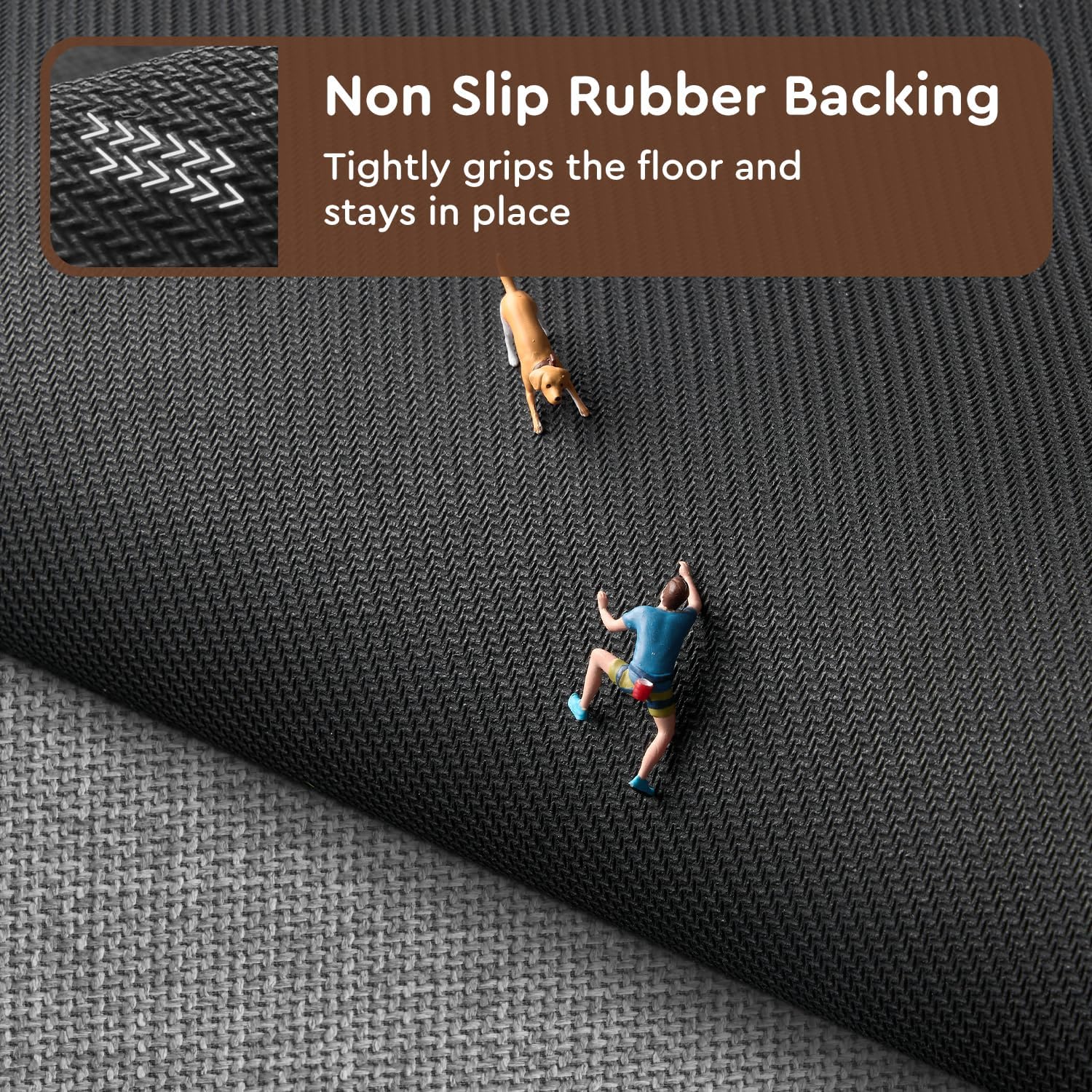 tchdio Kitchen Mats for Floor, Rubber Backed Kitchen Rugs Non Slip Washable, Superior Absorbent Kitchen Runner Rug Easy to Clean, Comfort Kitchen Floor Mat Front of Sink (Grey, 20" × 70")