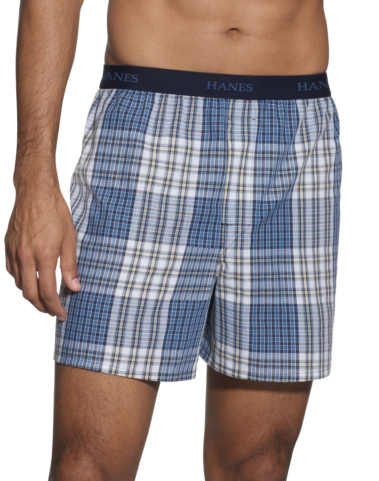 Bóxer a cuadros Hanes para hombre con cintura elástica flexible en talla XXL 3