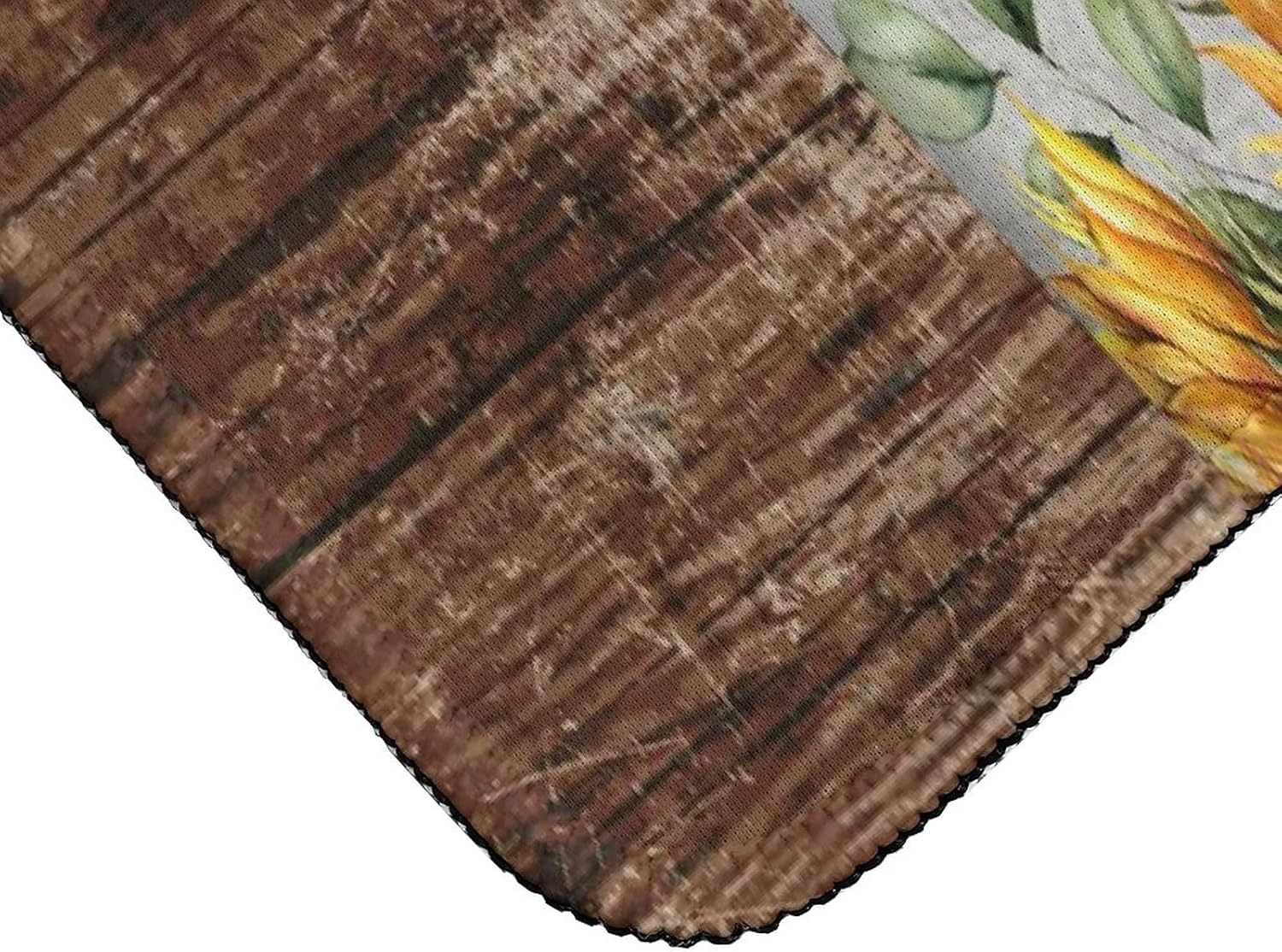 Farm Highland Rustic West Waterproof Gaming Mouse Pad Farmhouse Animal with Yellow Sunflower Daisy for Office and Home 30L x 16W Inch