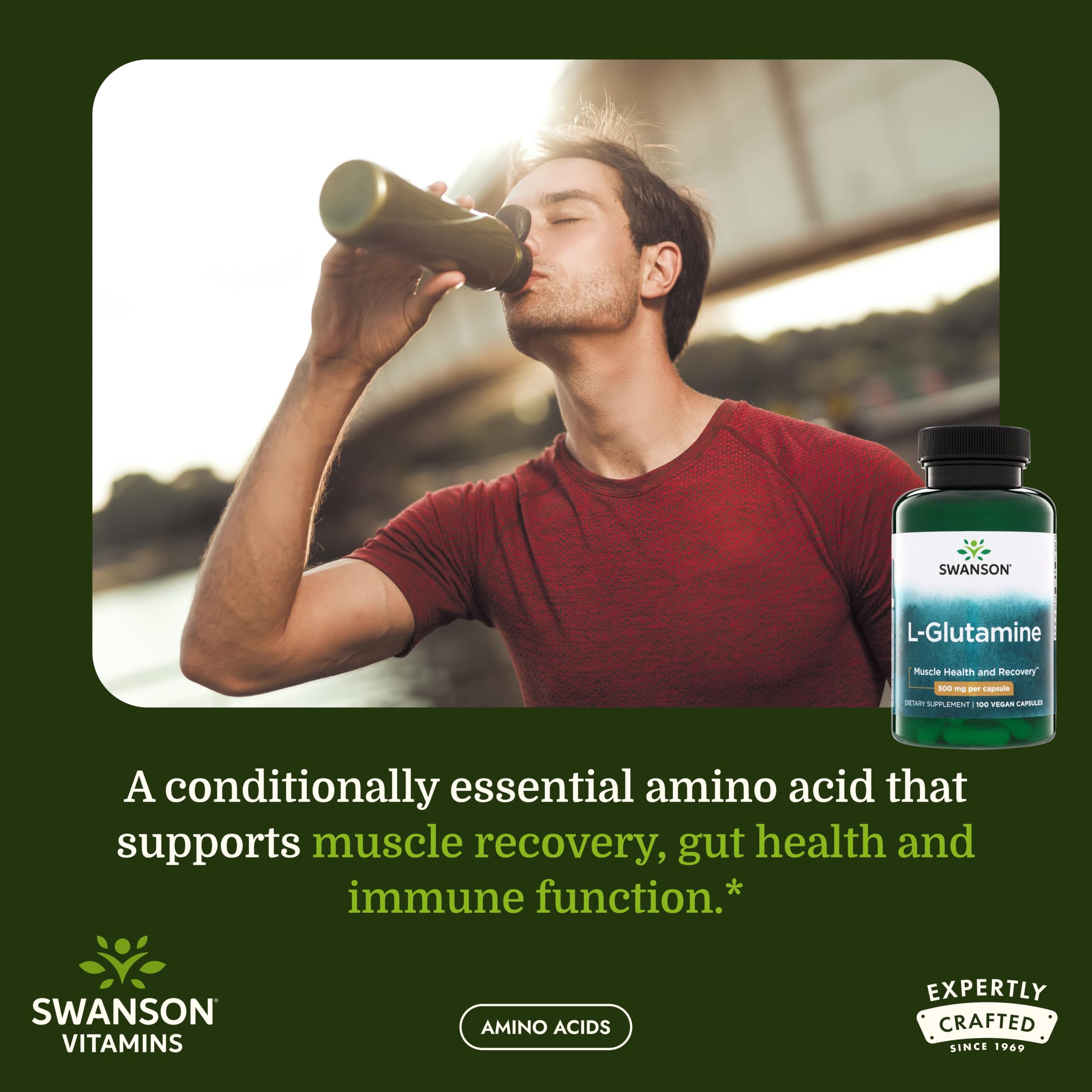 Swanson Amino Acid L-Glutamine 500 mg, 100 Capsules — Amazon image 2