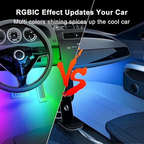 Miniatura 7 de Luces interiores para automóvil, luces LED para automóvil con aplicación y control remoto, luces interiores RGB para automóvil con modo de bricolaje