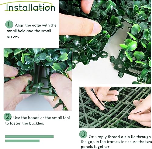 Miniatura 5 de HEDGE MAZE Paneles de pared de césped, 12 piezas de 20 x 20 pulgadas, pared verde con protección UV, paneles de boj de césped, fondo de pared verde