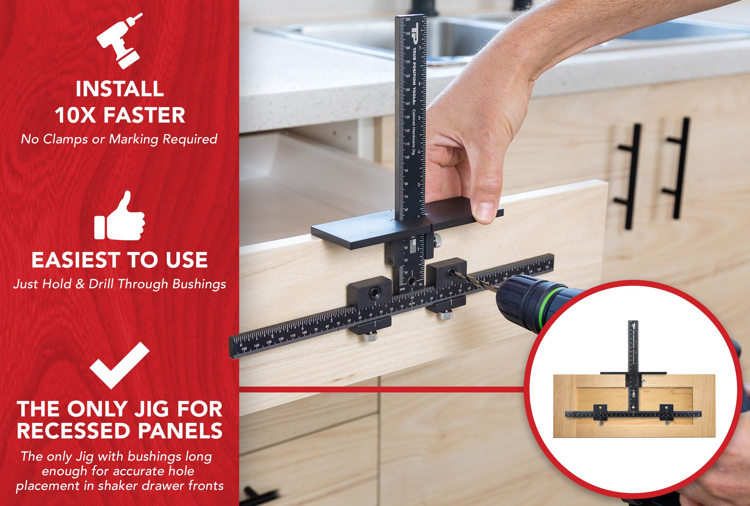 Original Hardware Jig with Extended Ruler for Rapid Drawer