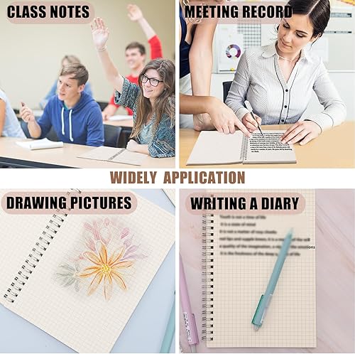 Miniatura 7 de Cuadernos de gráficos en espiral, paquete de 6 cuadernos de cuadrícula A5, cuadernos de papel cuadriculado en espiral, cuaderno de papel