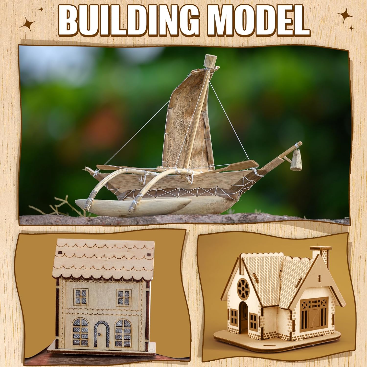 Riakrum Basswood Sheets Plywood Board Unfinished Wood Boards for Crafts for DIY Laser Projects Architectural Mini House Building Hobby Model Making(12 x 18 x 1/8 Inch,48)