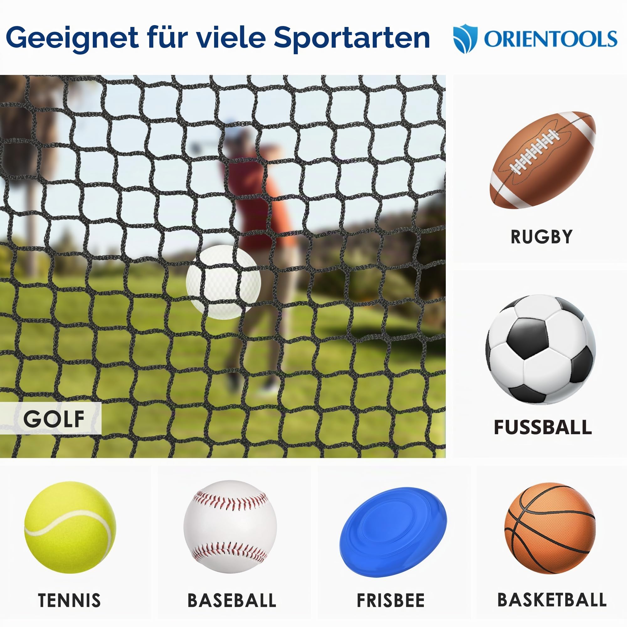 ORIENTOOLS Golf Übungszaunnetz 3mx3m/3mx4.5m/3mx6m, Polyester Golf-Übungsnetz Tragbares Golfnetz für Drinnen und Draußen, verstellbares Schutznetz mit Seil und Schnalle für Garten, und Innenbereich