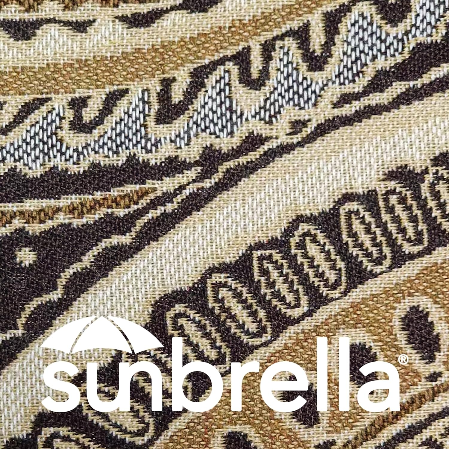 Outdoor Sunbrella Decorative Pillows Pack of 4, 16" x 16" Outdoor Pillow Set for Couch Bed Throw Patio Sofa, Royce Walnut - Image 2