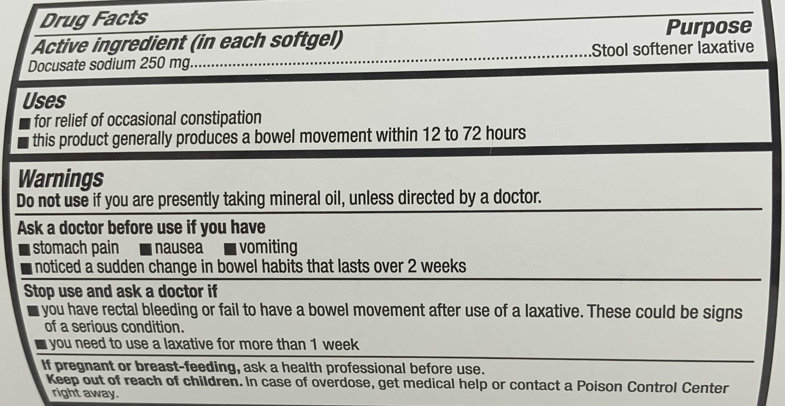 CVS Health Extra Strength Stool Softener Softgels 250 mg, 500 Count thumbnail 2