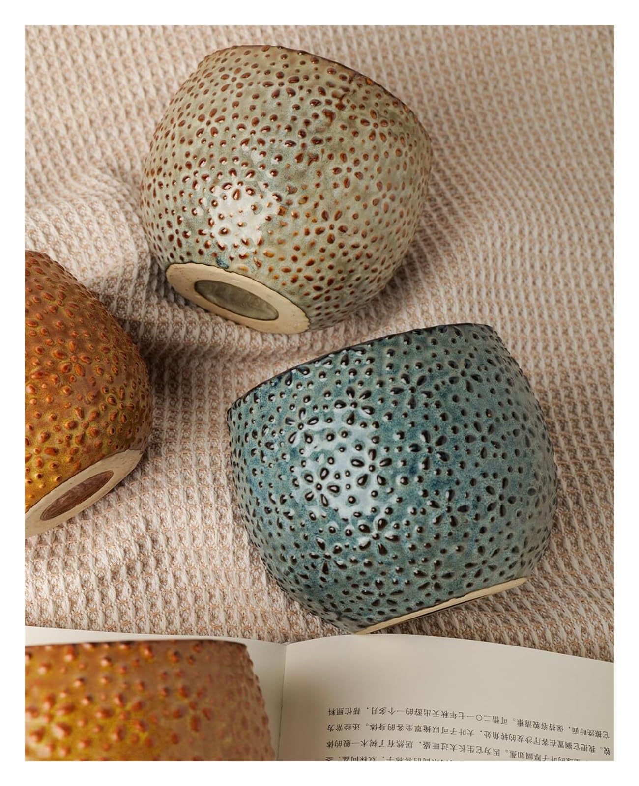 Vaso da fiori in ceramica per interni ed esterni, rotondo, per piante grasse, orchidee, vasi moderni, fioriere decorative gardenix (blu, medio)