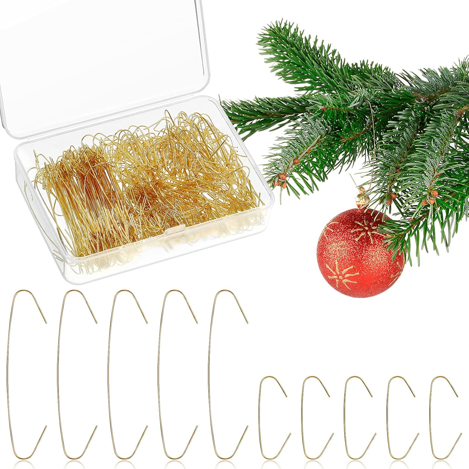 450 Pieces Christmas Ornament Hanging Hooks Metal Wire