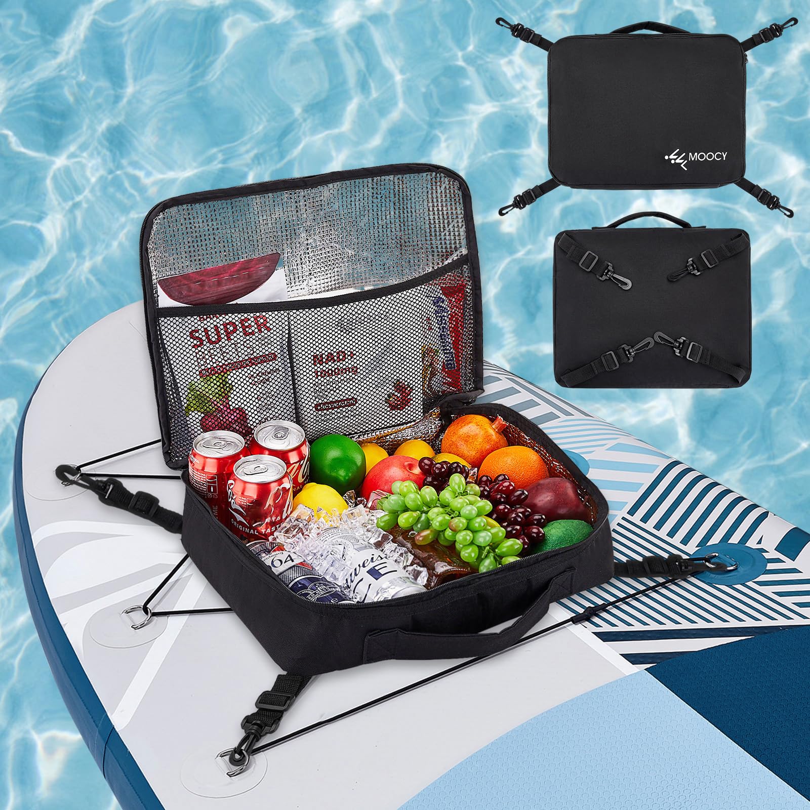 MOPHOEXII SUP Cooler Deck Bag Storage Bag for Paddle Board, Surfboard, Kayak, Boat, Canoe and Rafting