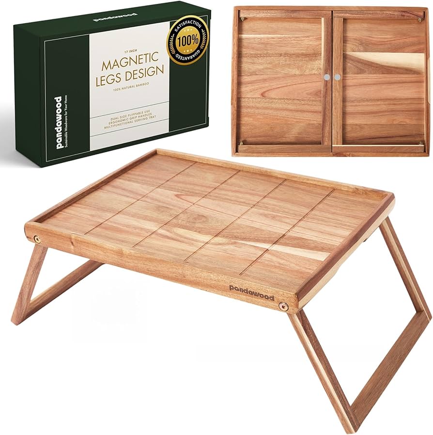 Amazon.com - PANDAWOOD Acacia Wood Bed Tray Table - Large Folding Amazon.com - PANDAWOOD Acacia Wood Bed Tray Table - Large Folding