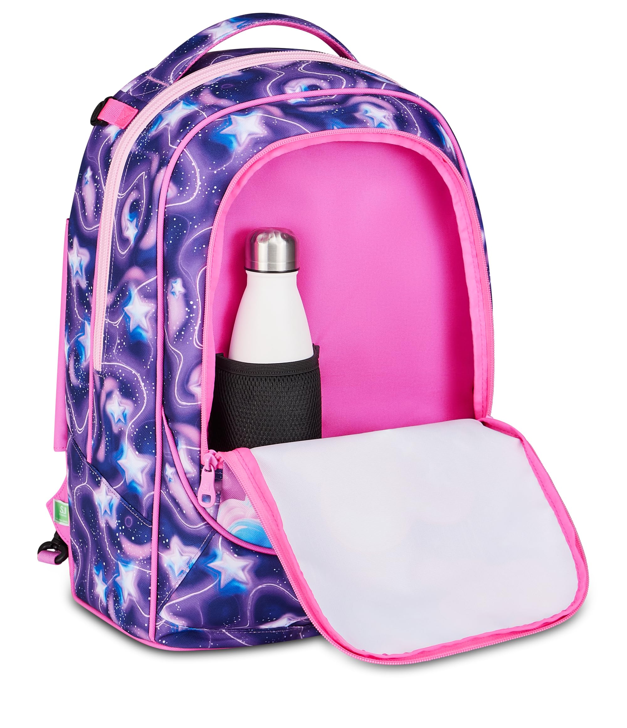 SJ GANG STYLE JAM GANG Trolley Scuola Jack 8 ruote FLUFFY PINK GIRL, Viola, 34 L, Scomponibile, Uso Zaino, Cross-over System, Spallacci a scomparsa, Tasca portaborraccia, Elementari e medie, Bambina