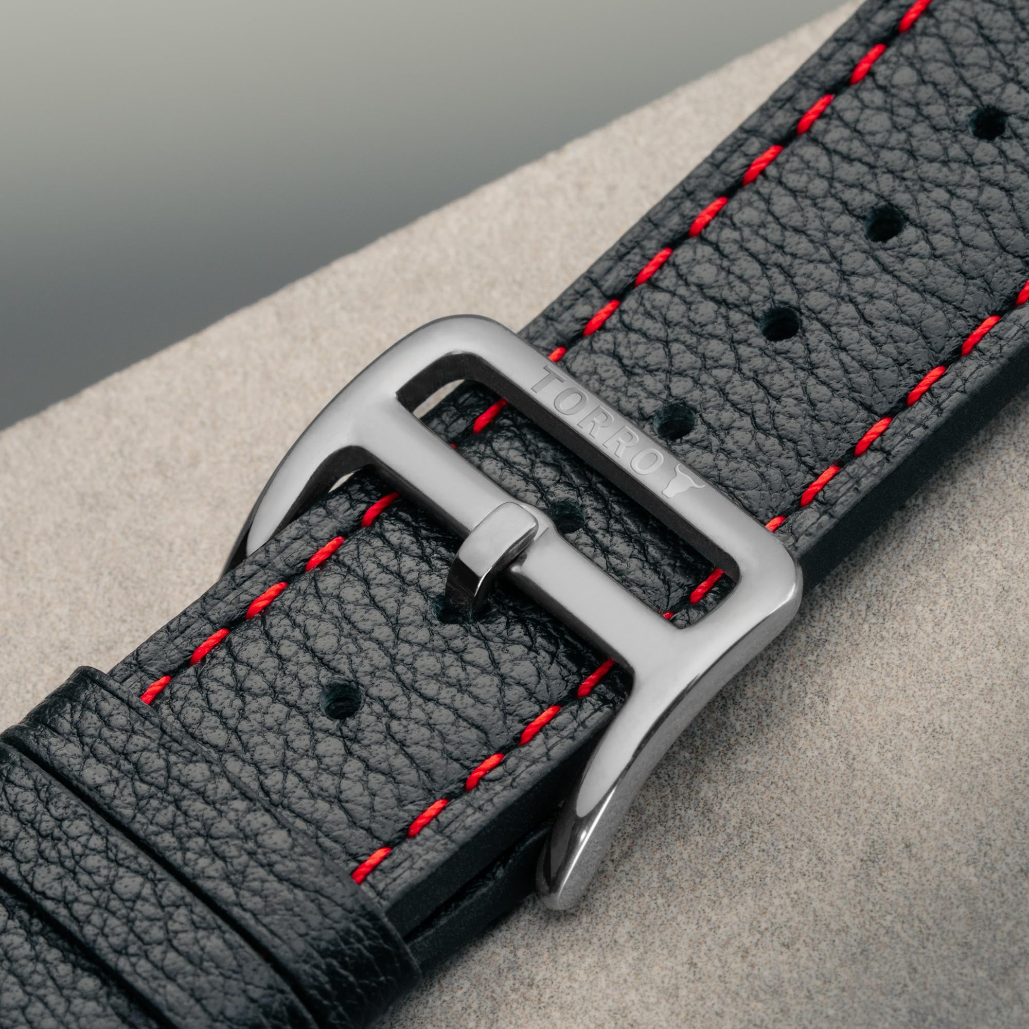TORRO Lederarmband für Apple Watch Alle Serien, SE und Ultra - Echtes Lederarmband mit Edelstahlschließe