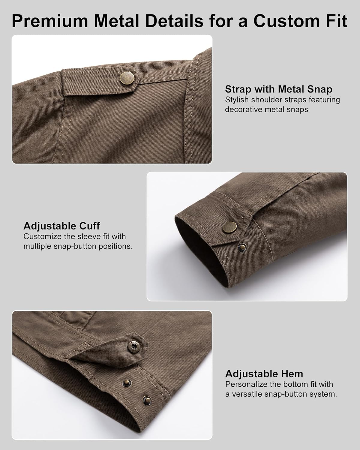 Men's Military Jacket Cotton Lightweight Coats Canvas Field Work Bomber Casual Stylish Fall Spring Outerwear - Image 5