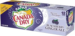 Canada Dry Blackberry Ginger Ale Soda, 12 Fl Oz Cans (Pack of 12) - Caffeine Free Fruity Ginger Twist