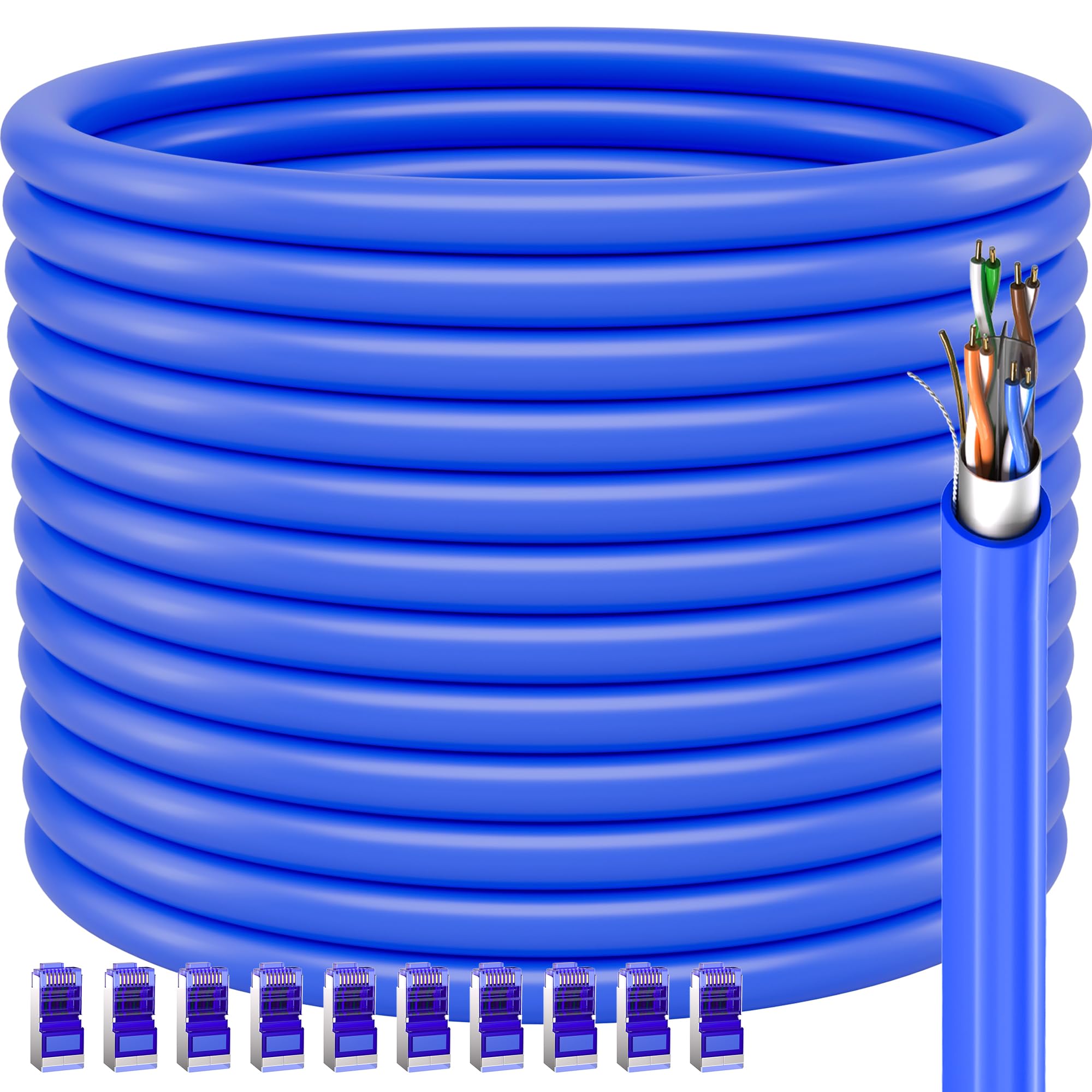 Amazon.com: Cat6 Outdoor Ethernet Cable 200ft (10 RJ45), 23AWG