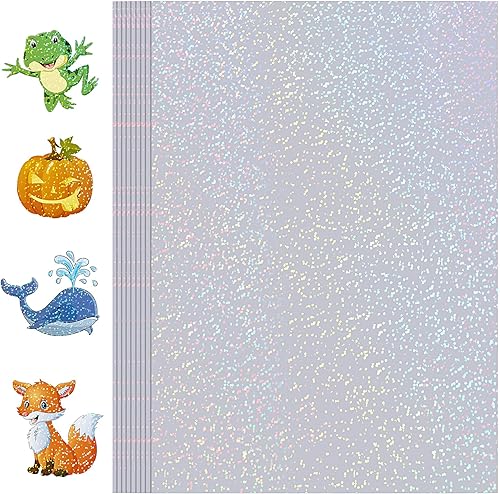 Papel adhesivo holográfico, 24 hojas holográficas, láminas de vinilo autoadhesivas, transparentes, holográficas, revestimiento de vinilo permanente,
