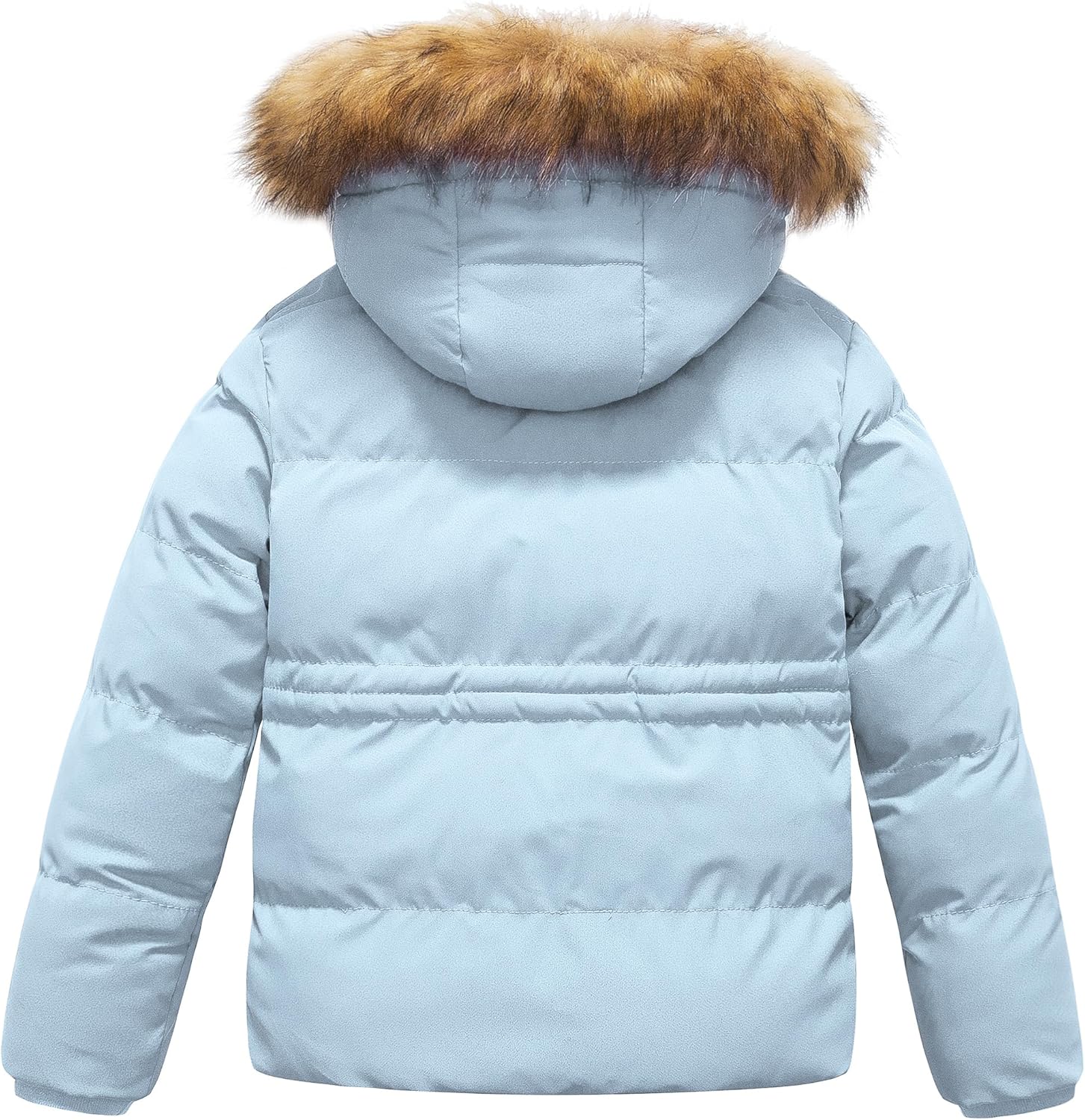 CREATMO US Girl's Kids Metallic Shiny Jacket with Detachable Fur Collar Warmth Winter Outerwear - Image 2