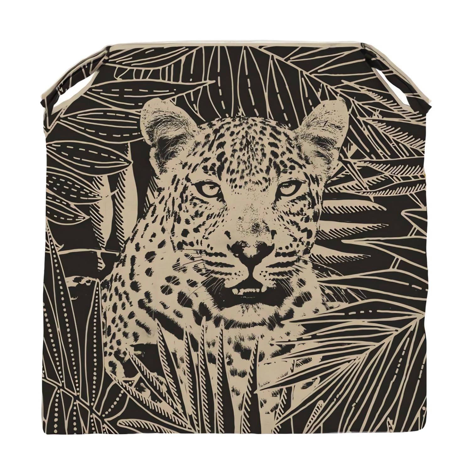 Soleil d'ocre Safari Chair Cushion, Cotton, Charcoal, 40 x 40 cm
