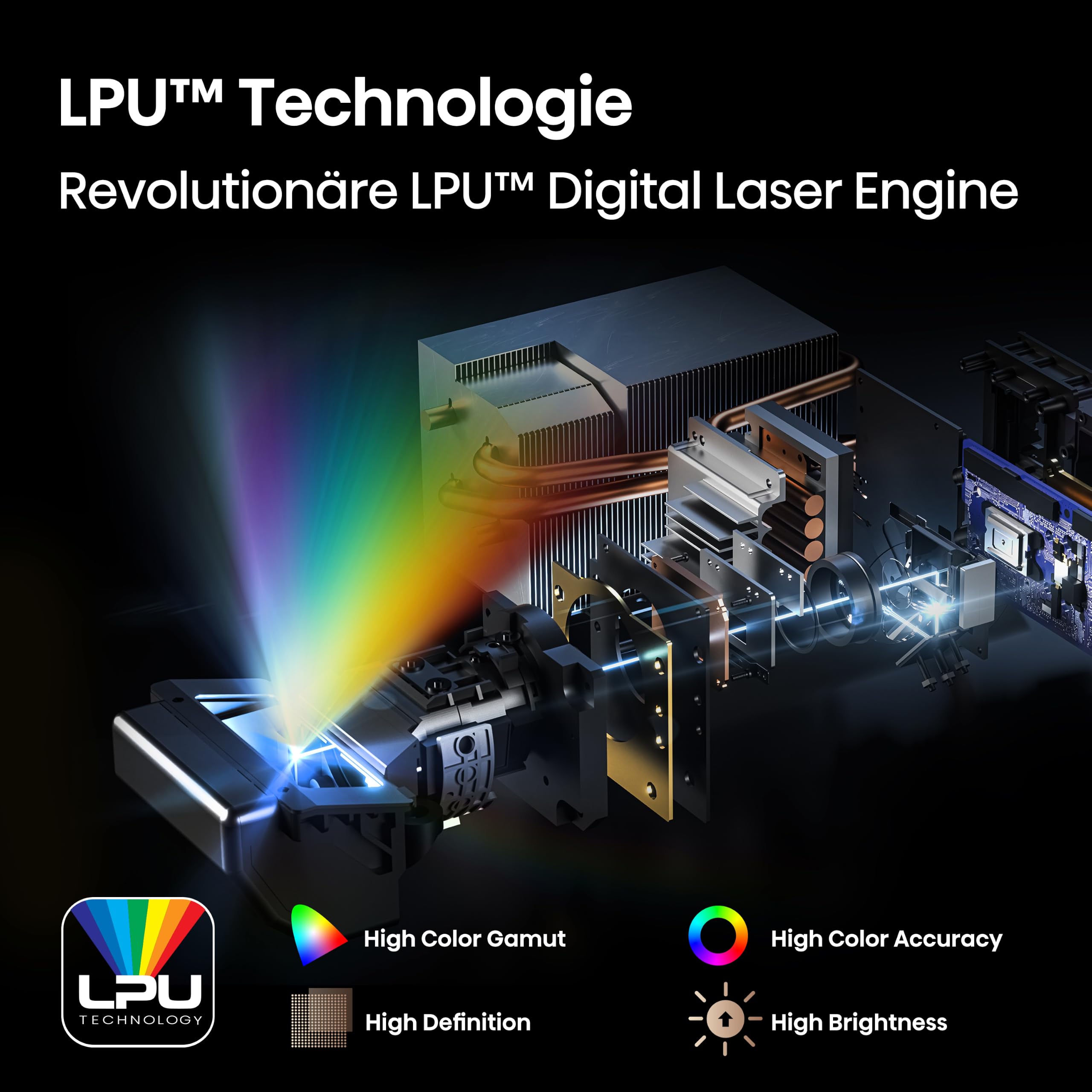 Hisense PX3-PRO 4K Smart Laser Projektor/Ultrakurzdistanzbeamer/ 80''-150‘‘ Projektionsgröße/Hisense LPU Technologie/Dolby Vision.Atmos/Xbox-Zertifiziert/ 3000 ANSI Lumen/Erweitertes Farbspektrum
